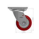 4"x2" USA Heavy Duty Swivel Polyurethane Caster | 720 lb