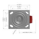 4"x2" USA Heavy Duty Swivel Polyurethane Caster | 720 lb