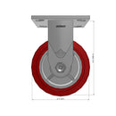 5"x2" USA Heavy Duty Rigid Polyurethane Caster | 900 lb