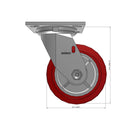5"x2" USA Heavy Duty Swivel Polyurethane Caster | 900 lb