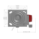 5"x2" USA Heavy Duty Swivel Polyurethane Caster with Brake | 900 lb