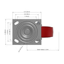 6"x2" USA Heavy Duty Swivel Polyurethane Caster | 1,100 lb