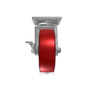 6"x2" USA Heavy Duty Swivel Polyurethane Caster with Brake | 1,100 lb