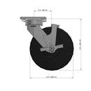 8"x2" Kingpinless Ergonomic Caster 9.5 OAH – USA Rig, Trionix Steel Replacement Wheel, Side Brake