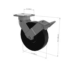 8"x2" Kingpinless Ergonomic Caster 9.5 OAH – USA Rig, Trionix Steel Replacement Wheel, Face Brake