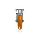 8"x2" Kingpinless Ergonomic Caster 9.5 OAH – USA Rig, MAX-Efficiency Orange Poly Wheel, Face Brake