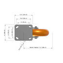 8"x2" Kingpinless Ergonomic Caster 9.5 OAH – USA Rig, MAX-Efficiency Orange Poly Wheel