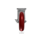 8"x2" Kingpinless Ergonomic Caster 9.5 OAH – USA Rig, MAX-Efficiency Maroon Poly Wheel, Side Brake