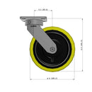 8"x2" Kingpinless Ergonomic Caster 9.5 OAH – USA Rig, Heavy-Duty Polyurethane Wheel