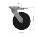 8"x2" Kingpinless Ergonomic Caster – USA Rig, Trionix Steel Replacement Wheel, Swivel Lock