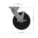 8"x2" Kingpinless Ergonomic Caster – USA Rig, Trionix Steel Replacement Wheel, Side Brake