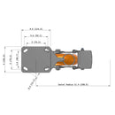 8"x2" Kingpinless Ergonomic Caster – USA Rig, MAX-Efficiency Orange Poly Wheel, Metal Face Brake, Swivel Lock
