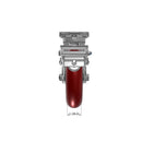 8"x2" Kingpinless Ergonomic Caster – USA Rig, MAX-Efficiency Maroon Poly Wheel, Metal Face Brake, Swivel Lock