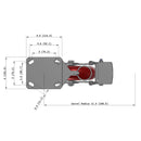 8"x2" Kingpinless Ergonomic Caster – USA Rig, MAX-Efficiency Maroon Poly Wheel, Metal Face Brake, Swivel Lock