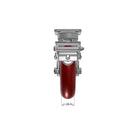 8"x2" Kingpinless Ergonomic Caster – USA Rig, MAX-Efficiency Maroon Poly Wheel, Metal Face Brake