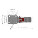 8"x2" Kingpinless Ergonomic Caster – USA Rig, MAX-Efficiency Maroon Poly Wheel, Face Brake, Swivel Lock