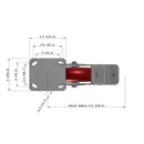 8"x2" Kingpinless Ergonomic Caster – USA Rig, MAX-Efficiency Maroon Poly Wheel, Face Brake
