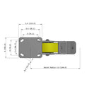 8"x2" Kingpinless Ergonomic Caster – USA Rig, Heavy-Duty Polyurethane Wheel, Face Brake