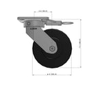 6"x2" Kingpinless Ergonomic Caster – USA Rig, Trionix Steel Replacement Wheel, Swivel Lock