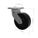 6"x2" Kingpinless Ergonomic Caster – USA Rig, Trionix Steel Replacement Wheel