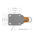 6"x2" Kingpinless Ergonomic Caster – USA Rig, MAX-Efficiency Orange Poly Wheel, Swivel Lock