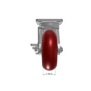 6"x2" Kingpinless Ergonomic Caster – USA Rig, MAX-Efficiency Maroon Poly Wheel, Side Brake