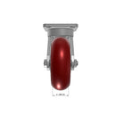 6"x2" Kingpinless Ergonomic Caster – USA Rig, MAX-Efficiency Maroon Poly Wheel