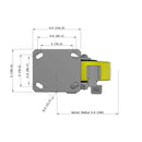 6"x2" Kingpinless Ergonomic Caster – USA Rig, Heavy-Duty Polyurethane Wheel, Side Brake