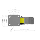 6"x2" Kingpinless Ergonomic Caster – USA Rig, Heavy-Duty Polyurethane Wheel, Face Brake