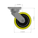 6"x2" Kingpinless Ergonomic Caster – USA Rig, Heavy-Duty Polyurethane Wheel
