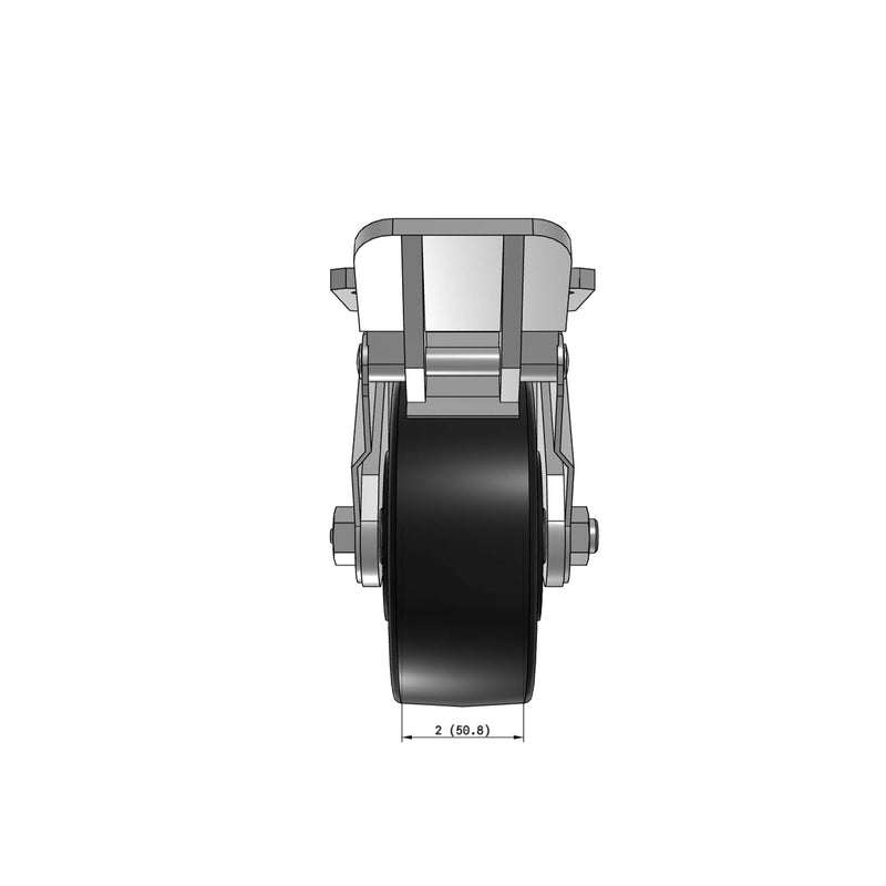 5"x2" Kingpinless Ergonomic Caster – USA Rig, Trionix Steel Replacement Wheel, Face Brake