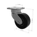 5"x2" Kingpinless Ergonomic Caster – USA Rig, Trionix Steel Replacement Wheel
