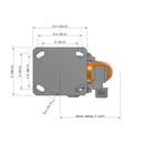 5"x2" Kingpinless Ergonomic Caster – USA Rig, MAX-Efficiency Orange Poly Wheel, Side Brake