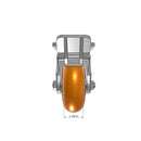 5"x2" Kingpinless Ergonomic Caster – USA Rig, MAX-Efficiency Orange Poly Wheel, Face Brake