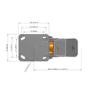 5"x2" Kingpinless Ergonomic Caster – USA Rig, MAX-Efficiency Orange Poly Wheel, Face Brake