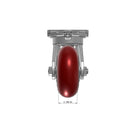 5"x2" Kingpinless Ergonomic Caster – USA Rig, MAX-Efficiency Maroon Poly Wheel, Swivel Lock