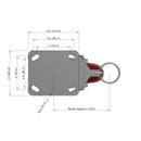 5"x2" Kingpinless Ergonomic Caster – USA Rig, MAX-Efficiency Maroon Poly Wheel, Swivel Lock