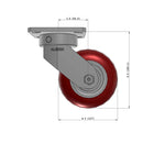 5"x2" Kingpinless Ergonomic Caster – USA Rig, MAX-Efficiency Maroon Poly Wheel