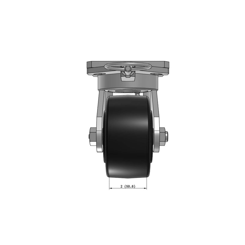 4"x2" Kingpinless Ergonomic Caster – USA Rig, Trionix Steel Replacement Wheel, Swivel Lock