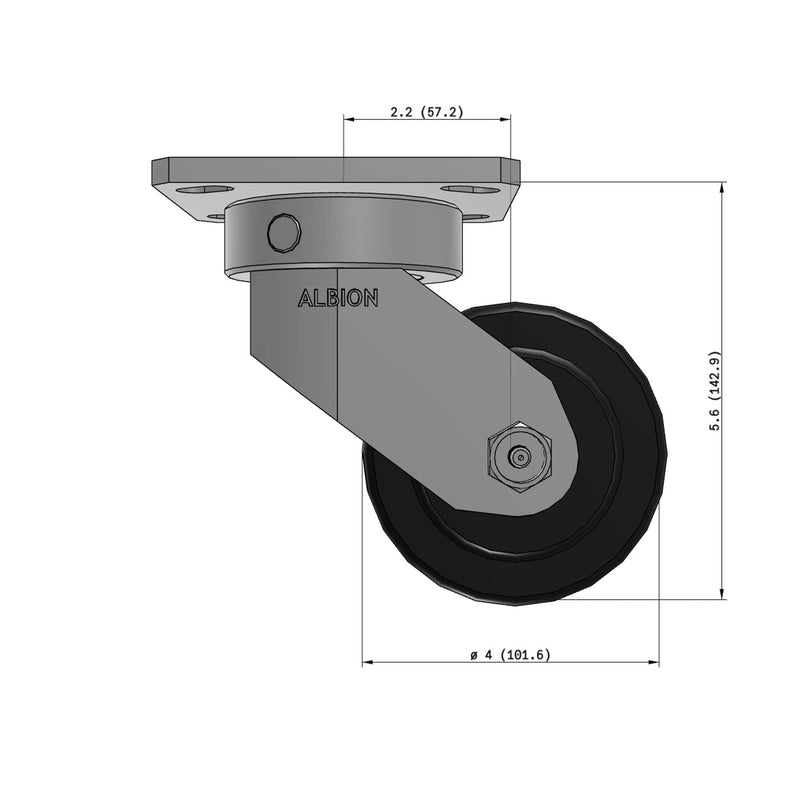 4"x2" Kingpinless Ergonomic Caster – USA Rig, Trionix Steel Replacement Wheel