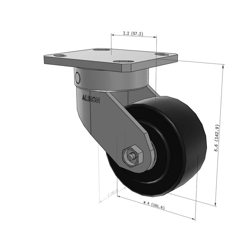 4"x2" Kingpinless Ergonomic Caster – USA Rig, Trionix Steel Replacement Wheel