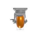 4"x2" Kingpinless Ergonomic Caster – USA Rig, MAX-Efficiency Orange Poly Wheel, Side Brake