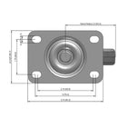 3"x1" USA Swivel Plate Caster | TPR Rubber Wheel
