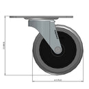 3"x1" USA Swivel Plate Caster | TPR Rubber Wheel