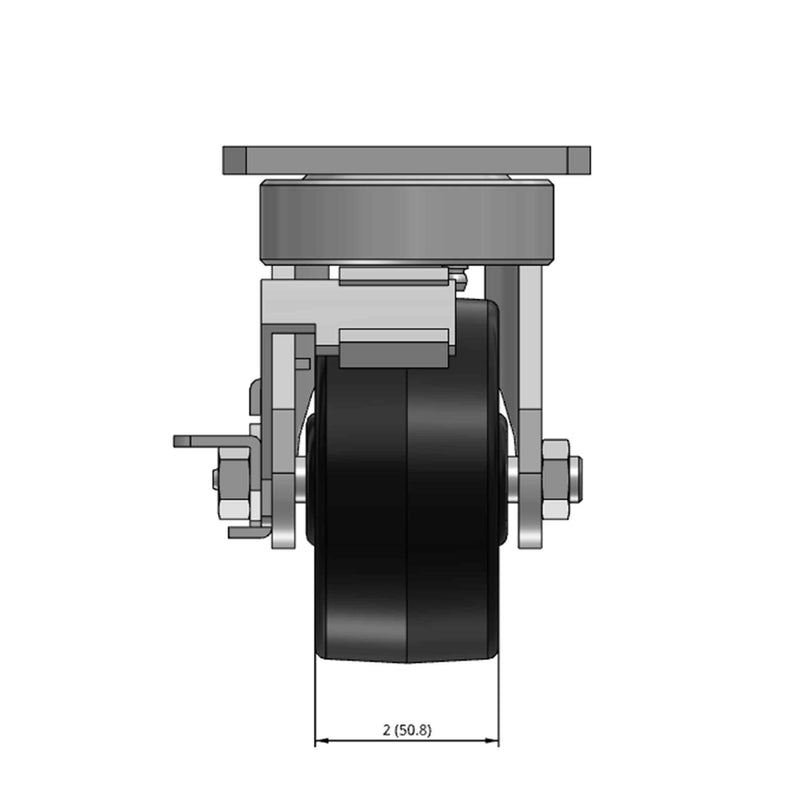 4"x2" HD Kingpinless Locking Caster with USA-Made Phenolic Wheel