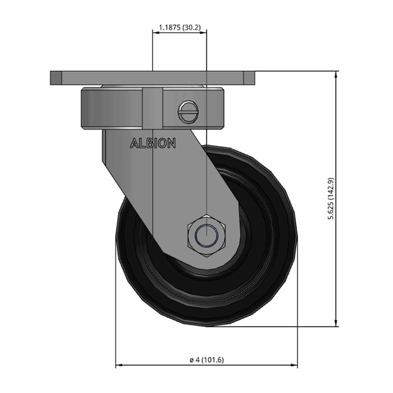 4"x2" HD Kingpinless Swivel Caster with USA-Made Phenolic Wheel