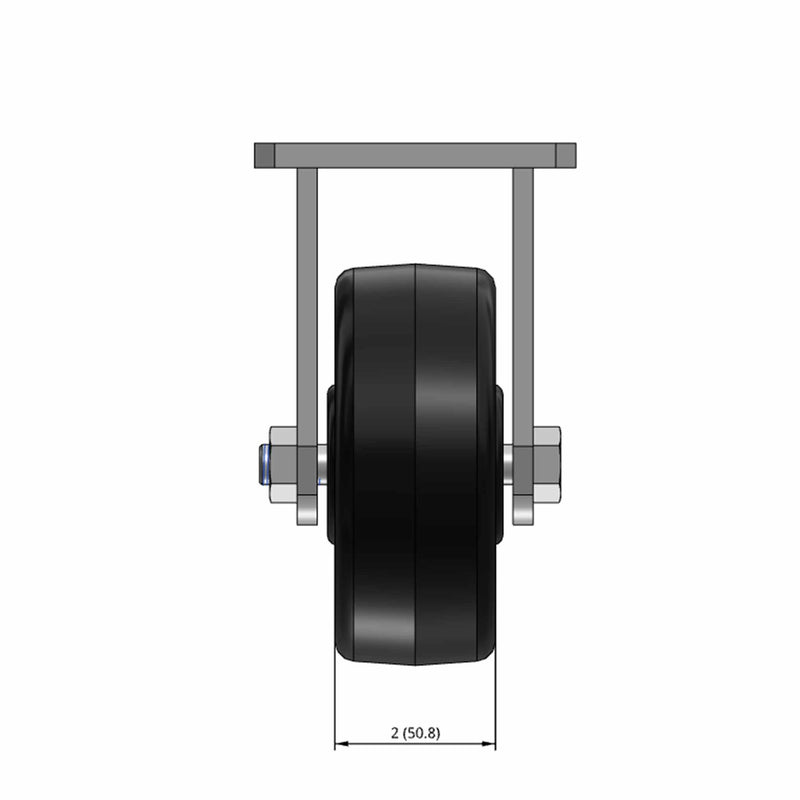5"x2" HD Kingpinless Rigid Caster with USA-Made Phenolic Wheel