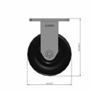 5"x2" HD Kingpinless Rigid Caster with USA-Made Phenolic Wheel