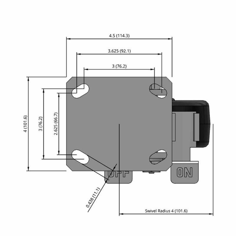 5"x2" HD Kingpinless Locking Caster with USA-Made Phenolic Wheel