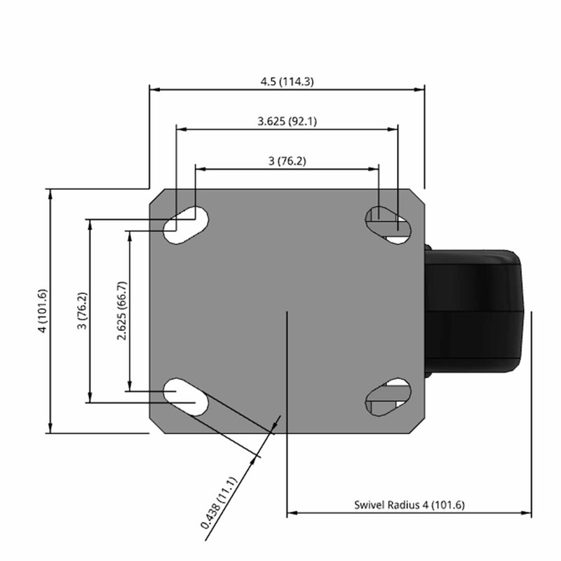 5"x2" HD Kingpinless Swivel Caster with USA-Made Phenolic Wheel